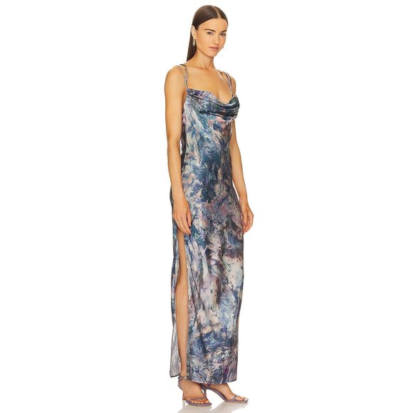 NWOT Michael Costello Braxton Dress in Oil Abstract Print Size Small - Picture 3 of 8